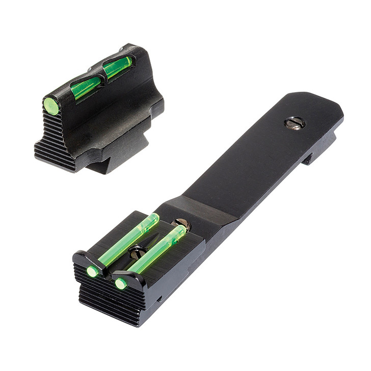 Hi-Viz Litewave  Front & Rear Sight Set  Fits Henry Big Boy Rifles  Front Includes Green Red White Litepipes  Rear Includes Two Green Non-Replaceable Litepipes HHVS41