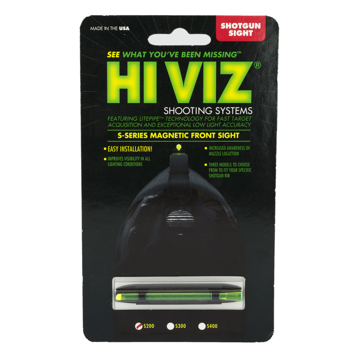 Hi-Viz Magnetic Front Sight  Fits Shotgun Rib .171"-.265"  Ultra Narrow  Green S200-G