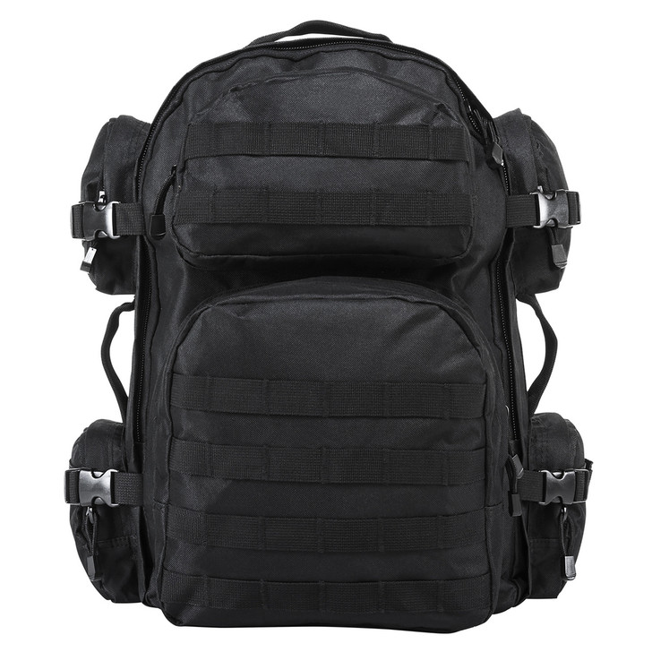 NCSTAR Tactical Backpack  18" x 12" x 6" Main Compartment  Nylon  Black  Adjustable Shoulder Straps  Exterior PALS/ MOLLE Webbing  Hydration Bladder Compatible CBB2911