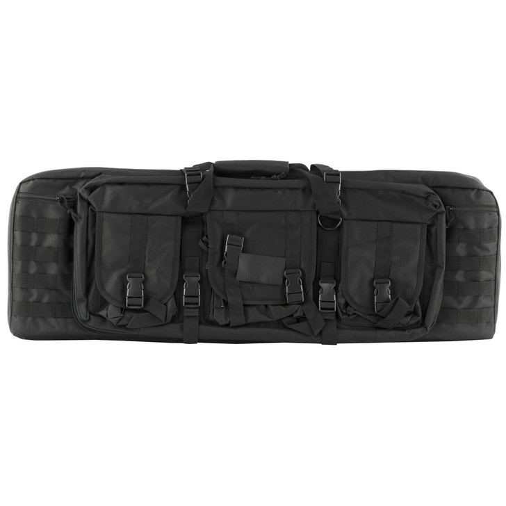 NCSTAR Double Carbine Case  36" Rifle Case  Nylon  Black  Exterior PALS Webbing  Interior Padded with Thick Foam  Accommodates two Rifles CVDC2946B-36