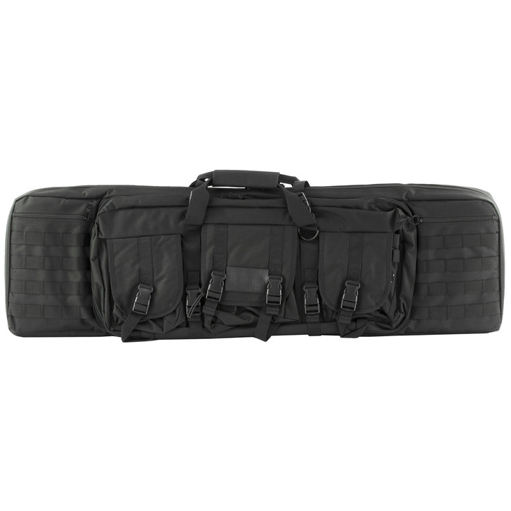 NCSTAR Double Carbine Case  42" Rifle Case  Nylon  Black  Exterior PALS Webbing  Interior Padded with Thick Foam  Accommodates two Rifles CVDC2946B-42