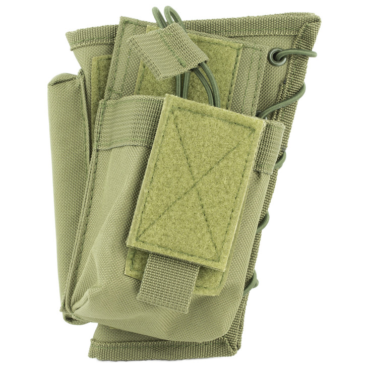 NCSTAR Stock Riser with Mag Pouch  Green  Fits Most Rifles  Ambidextrous Mag Pouch  Holds All AR and AK Mags CVSRMP2925G