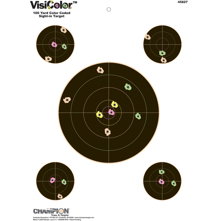 Champion Traps & Targets VisiColor Target  8"  Sight-In  10 Pack 45827