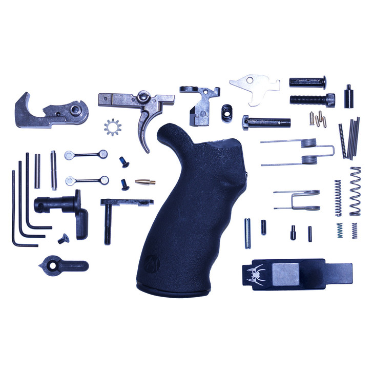 Spike's Tactical Enhanced Lower Receiver Parts Kit  223 Rem/556NATO  KNS Gen II ModII Anti-Rotation Pins  Spikes Billet Trigger Guard  ST Battle Trigger  Ambi Safety Selector  Bolt Catch  Mag Catch  Mag Catch Button  Detents  Plungers  Pins  Springs
