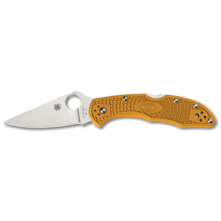 Spyderco Delica 4 Folding Knife  VG-10 Blade Steel  OrangeFRN Handle C11FPOR