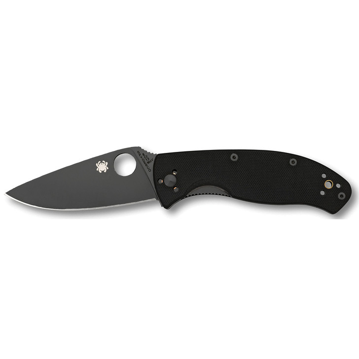 Spyderco Tenacious  3.38" Folding Knife  Plain Edge  VG10/Black  Black G10 Handle C122GBBKP