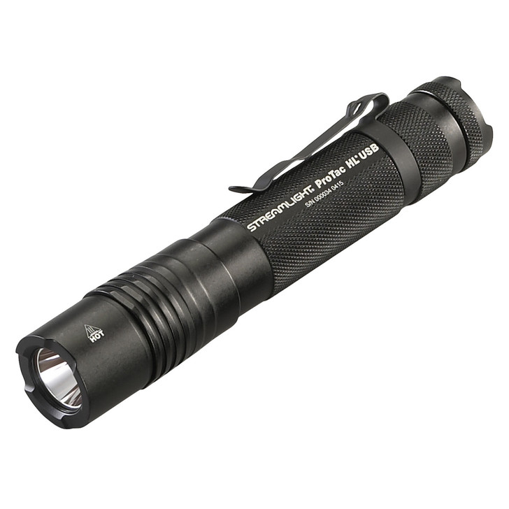 Streamlight Pro Tac HL USB  Rechargeable Light  C4 LED  850 Lumens  TEN-TAP Programming  1x 18650/2x CR123/1x 74175 Battery  Includes USB Charging Cord  Nylon Holster  Black 88052