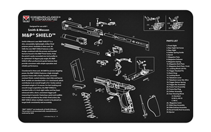 Tekmat Pistol Mat S&w M&p Shield Blk - TEKR17-SW-MP-SHIELD