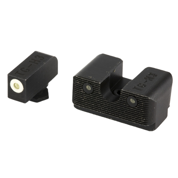 Truglo Tritium Pro Sight  Fits Glock 20 21 29 30 31 32  Large White Focus-Lock Ring onFront Sight & U-Notch Rear Sight  White Dots in Light & Green Dots at Night TG231G2W