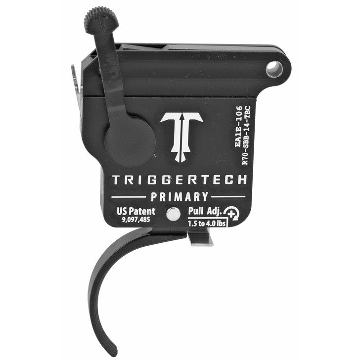 TriggerTech Trigger  1.5-4LB Pull Weight  Fits Remington 700  Primary Curved Trigger  Bolt Release Model  Right Hand  Adjustable  Black Finish  Includes Installation Tools  Instructions Book  & TriggerTech Patch R70-SBB-14-TBC