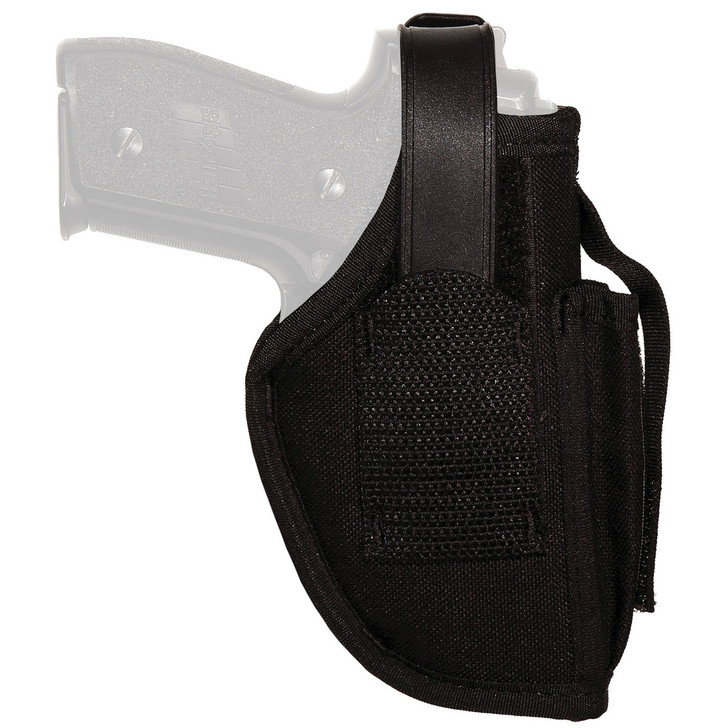Uncle Mike's Cordura Hip Holster  With Pouch  Size 16  Fits Medium Auto With 3.75" Barrel  Ambidextrous  Black 7016-0