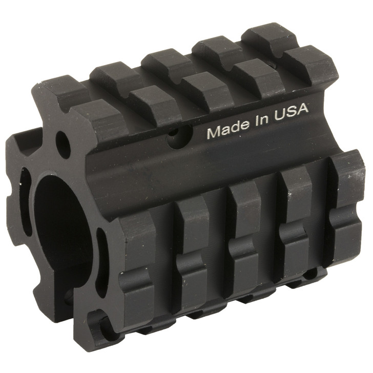 Leapers  Inc. - UTG Model 4/15 Gas Block  Fits AR Rifles  Low Profile Quad Rail Gas Block for .75" Barrel  Black MTU012