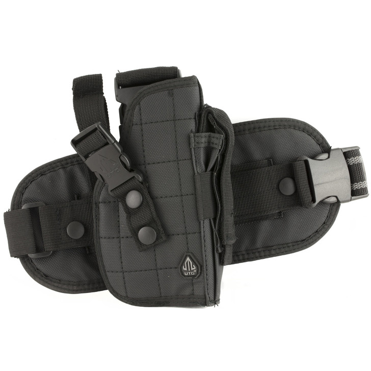 Leapers  Inc. - UTG Special Ops Universal Leg Holster  Fits Most Large Autos  Right Hand  Black Finish PVC-H178B