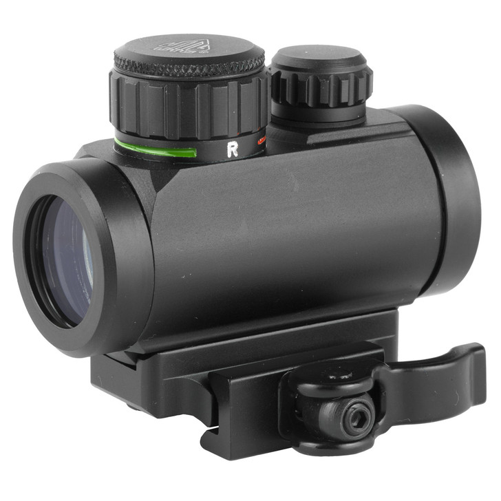 Leapers  Inc. - UTG Instant Target Aiming Sight  2.6"  30mm  Fits Picatinny  Black Finish  Red/Green CQB Micro Dot  w/Integral QD Mount SCP-DS3026W
