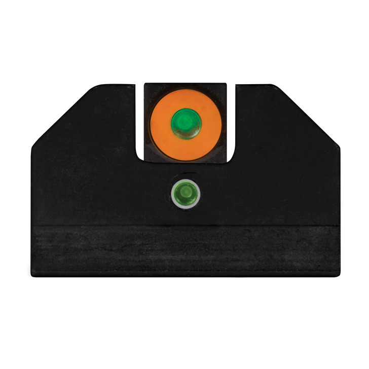 XS Sights F8 Night Sight  Fits Glock 42 and 43  Green with Orange Outline Front  Green Rear  Tritium Front/Rear GL-F008P-5