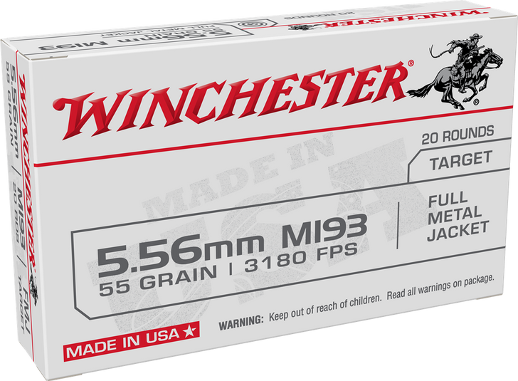 Winchester 5.56 - 55GR M193 FMJ - WM193K- 20 Round Box
