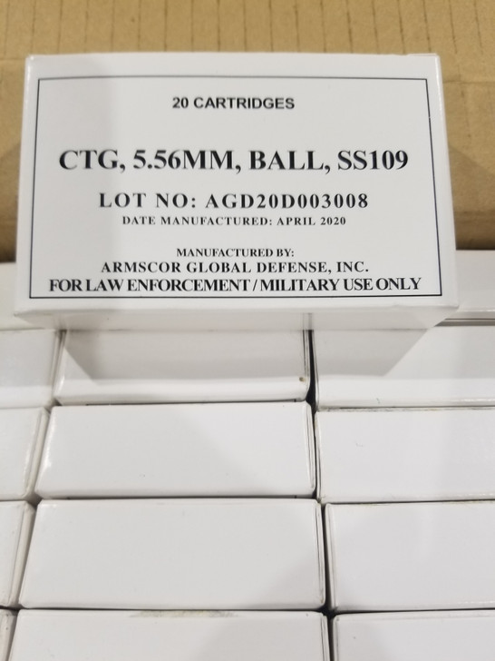 Armscor 5.56 Nato 62GR M855 SS109 Green Tip - Brass - 200rds - FREE AMMO CAN