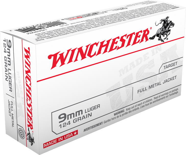 Winchester  9MM 124GR FMJ - USA9MM - 50rd Box