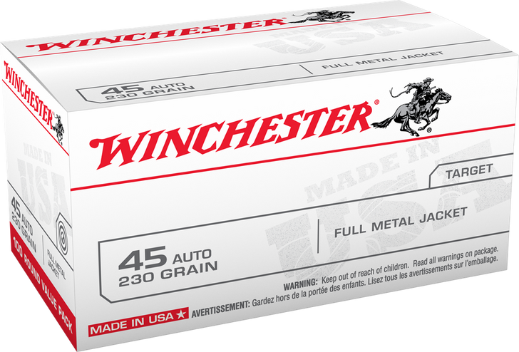Winchester 45ACP 230GR FMJ - USA45AVP- 100RD Pack