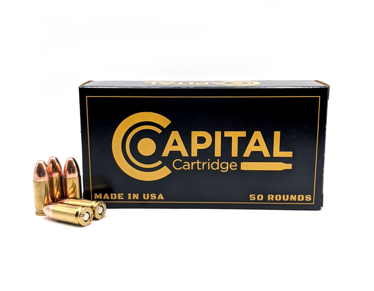 Capital Cartridge 9MM 165GR - SUBSONIC - New Brass Case - 50RD BOX