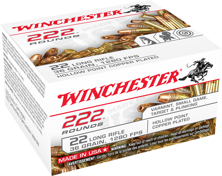 Winchester 22LR 36GR Hollow Point - 22LR222HP - 222 Round Box