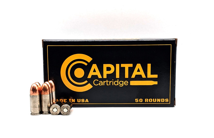 Capital Cartridge 9MM 147GR FMJ -SUBSONIC- Reman Nickel Brass - 50rd Box