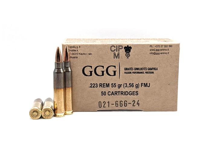 GGG .223 REM  55GR FMJ - New Brass - 1,200 Round Case