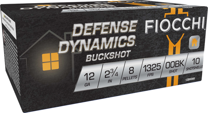 Fiocchi  12GA  00 Buckshot - 8 Pellet - 2-3/4 - 12BK008 - 10rd Box