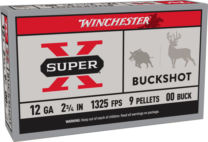 Winchester - Super X - 12GA  2-3/4"  00 Buckshot - XB1200 - 5rd Box