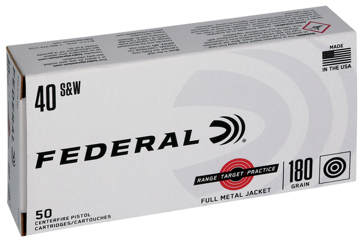 Federal Range and Target  .40SW 180 GR - FMJ - 50RD Box