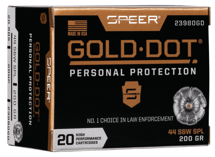 Speer Gold Dot .44 Special 200 Grain Hollow Point  -  Pistol Ammo  -  20RD Box - 23980GD