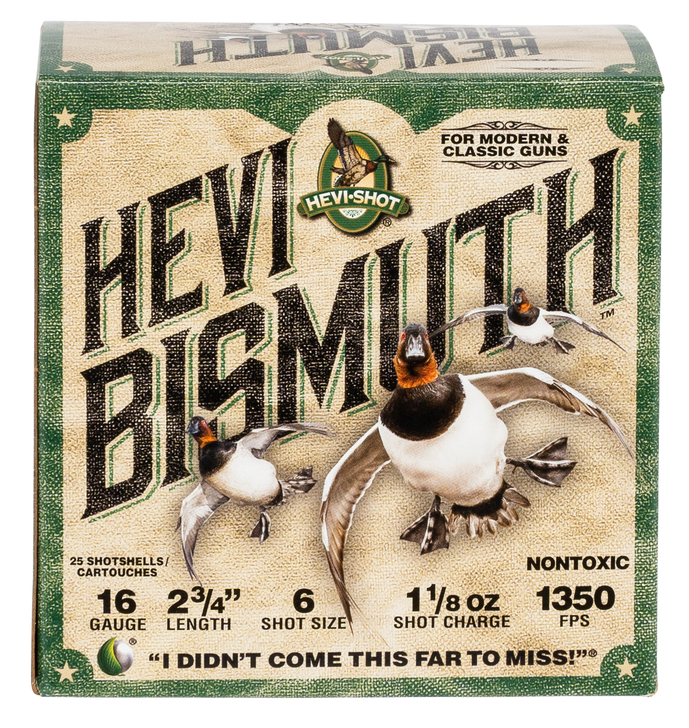 HEVI-Shot HEVI-BISMUTH WATERFOWL 16 Gauge 1 1/8oz 2.75in #6 - Shotgun Ammo - 25RD Box - HS16706