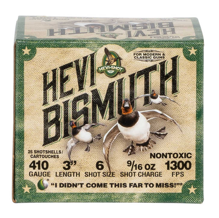 HEVI-Shot HEVI-BISMUTH WATERFOWL 410 Gauge 9/16oz 3in #6 - Shotgun Ammo - 25RD Box - HS19006