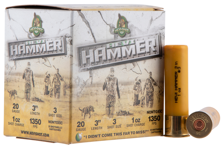 HEVI-Shot HEVI-HAMMER 20 Gauge 1oz 3in #3 - Shotgun Ammo - 25RD Box - HS29003