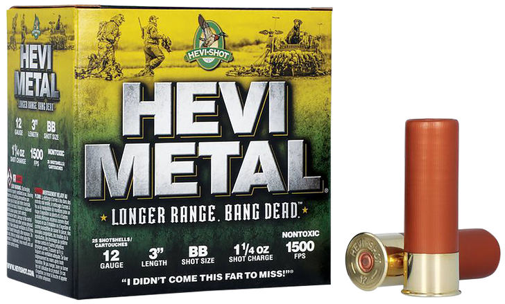 HEVI-Shot HEVI-Metal Longer Range 12 Gauge 1 1/4oz 3in #4 - Shotgun Ammo - 25RD Box - HS38088