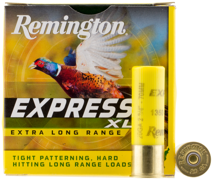 Remington Express Extra Long Range Loads 20 Gauge 7/8oz 2.75in 1350FPS #6 - Shotgun Ammo - 25RD Box - 20183