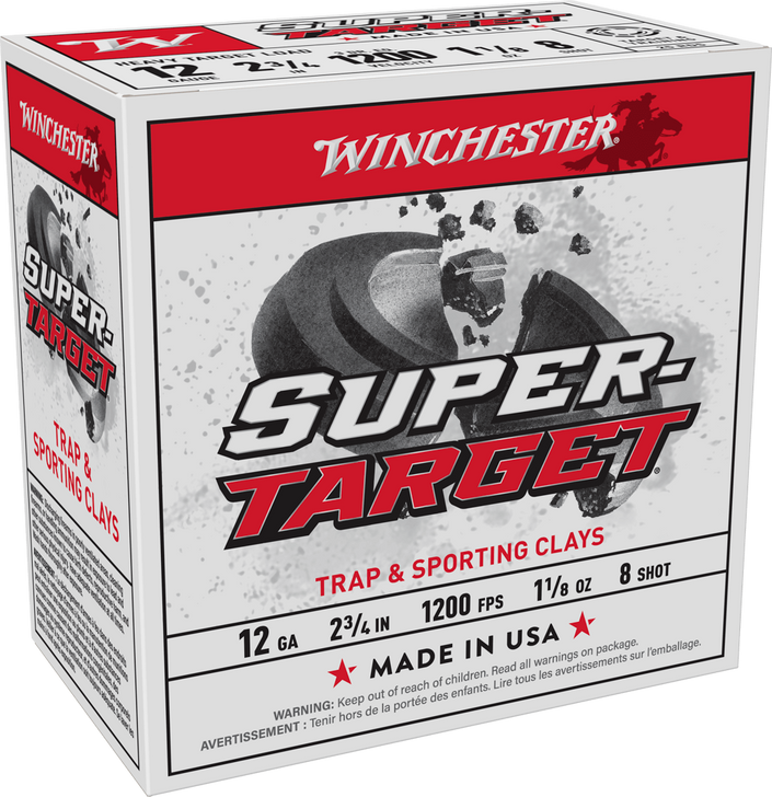 Winchester USA Shotshell - 12 Gauge - 1 1/8 Oz - 2 3/4 in - Size 8  -  Shotgun Ammo - 25 Round