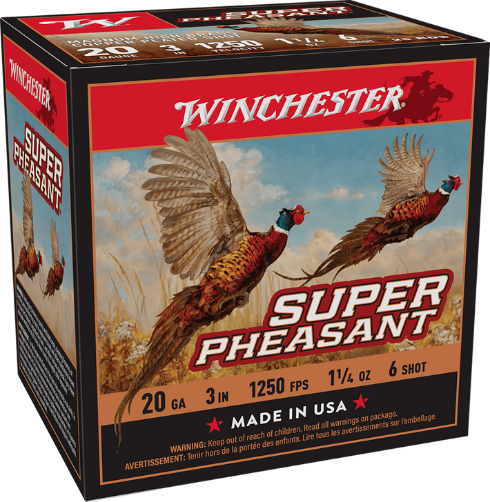 Winchester Super Pheasant 20 Gauge 1 1/4 Oz 3in - Shotgun Ammo - 25RD Box - X203PH6