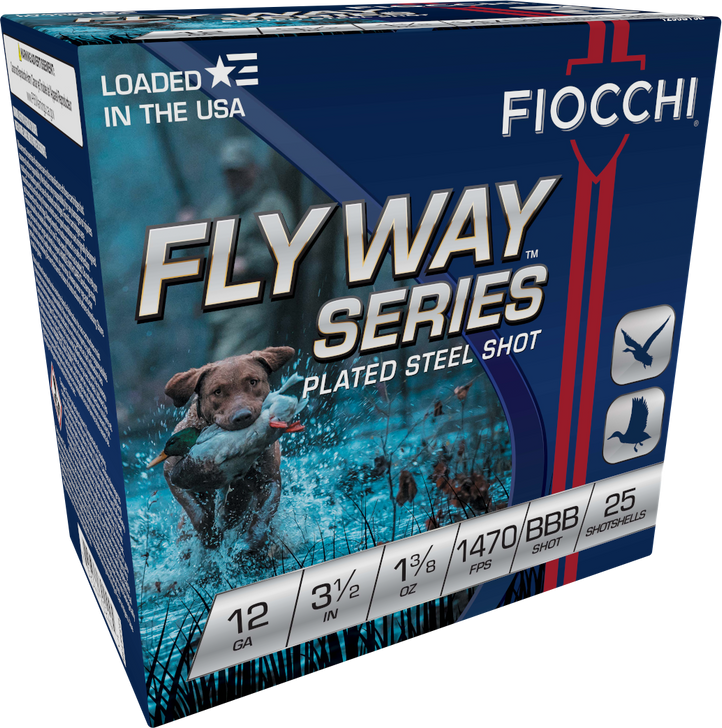 Fiocchi Flyway 12 Gauge 1-3/8oz 3.5in Shotgun Ammo - BBB Shot - 25RD Box - 1235ST3B