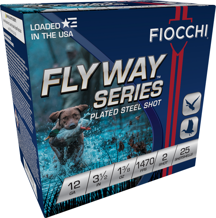 Fiocchi Speed Steel 12 Gauge 3-1/2in #2 Shot  1-3/8oz Waterfowl Shotshells - 25RD Box