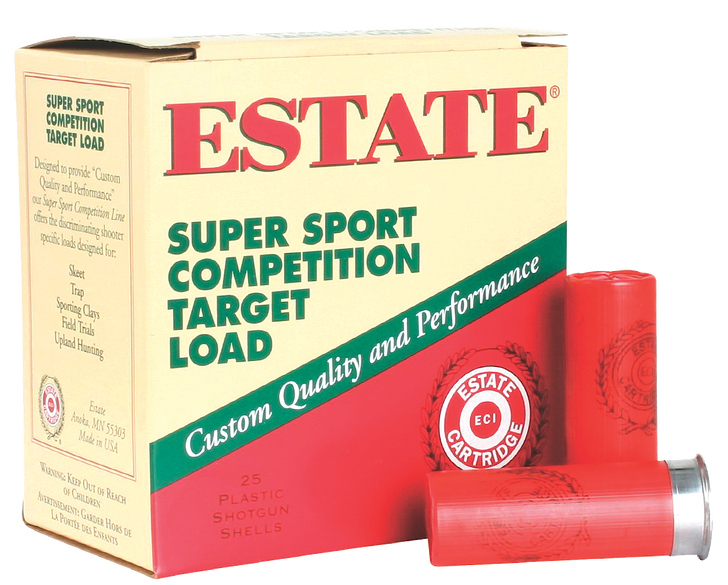 Estate Cartridge Estate Cartridge 12 Gauge 2-3/4in 2-3/4DE 1-1/8oz 8 Shot Size Shotgun Ammo - 25RD Box - SS12L 8