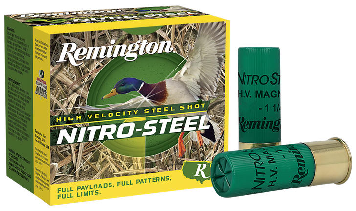 Remington Nitro-Steel High Velocity 12 Gauge 1 1/8oz 2.75in 1390FPS #4 - Shotgun Ammo - 25RD Box - 20803