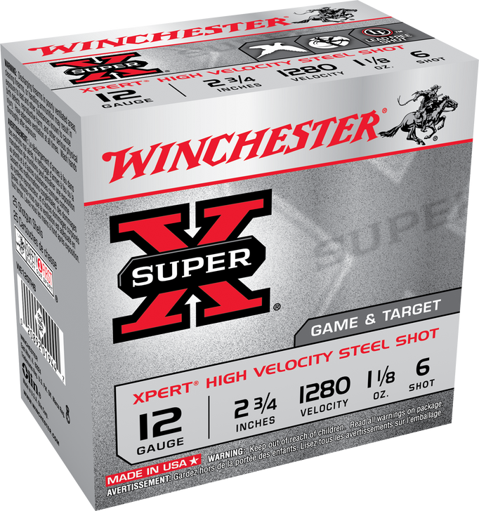 Winchester Super-X Shotshell 12 Gauge 1 1/8 Oz 2.75in - Shotgun Ammo - 25RD Box - WE12GTH6