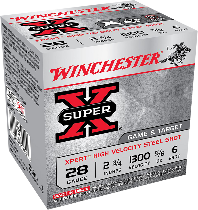 Winchester Super-X Shotshell 28 Gauge 5/8 Oz 2.75in - Shotgun Ammo - 25RD Box - WE28GT6