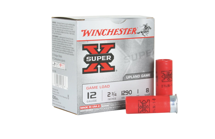Winchester Super-X Upland 12 Gauge 1oz 2.75in Size 8 - Shotgun Ammo - 25RD Box - XU128