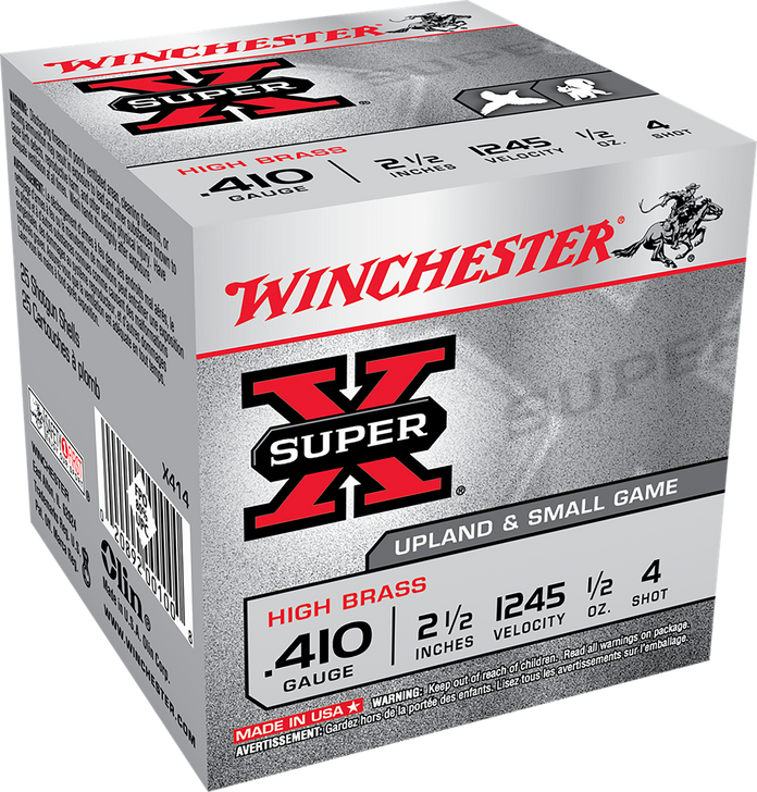 Winchester Super-X Shotshell 410 Bore 1/2 Oz 2.5in - Shotgun Ammo - 25RD Box - X414