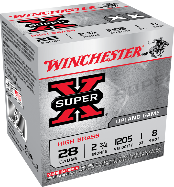 Winchester Super-X Shotshell 28 Gauge 1 Oz 2.75in - Shotgun Ammo - 25RD Box - X28H8