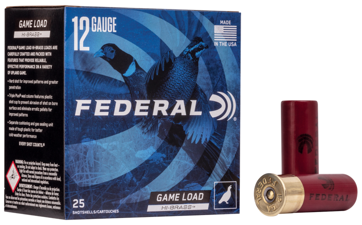 Federal Game Load Upland Hi-Brass 12 Gauge 1 1/4oz - Shotgun Ammo - 6 Shot - 25RD Box - H126 6