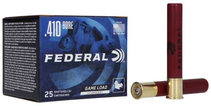 Federal Game Load Upland Hi-Brass 410 Bore 11/16oz 3' Shotgun Ammo - 7.5 Shot - 25RD Box - H413 7.5