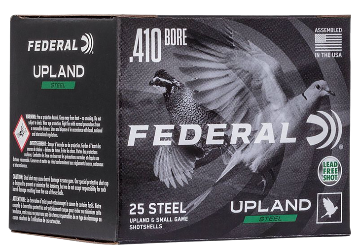 Federal Upland Steel 410 Bore 3/8oz 3' Shotgun Ammo - 7.5 - 25RD Box - USH410 7.5
